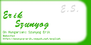 erik szunyog business card